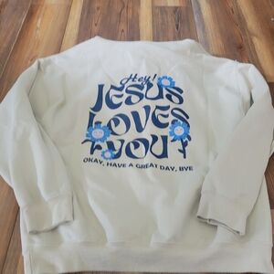 Jesus Loves You Graphic Sweatshirt Womens Size Large